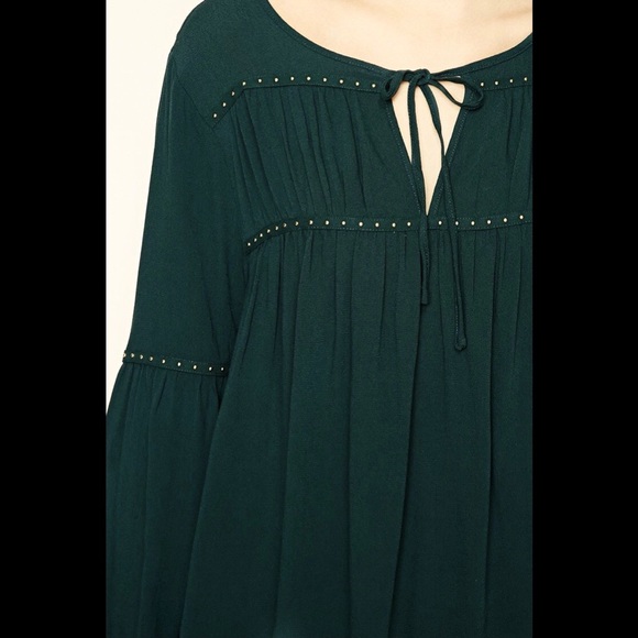 Forever 21 Studded Long-Sleeve Peasant Blouse - Picture 4 of 8